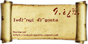 Iványi Ágosta névjegykártya